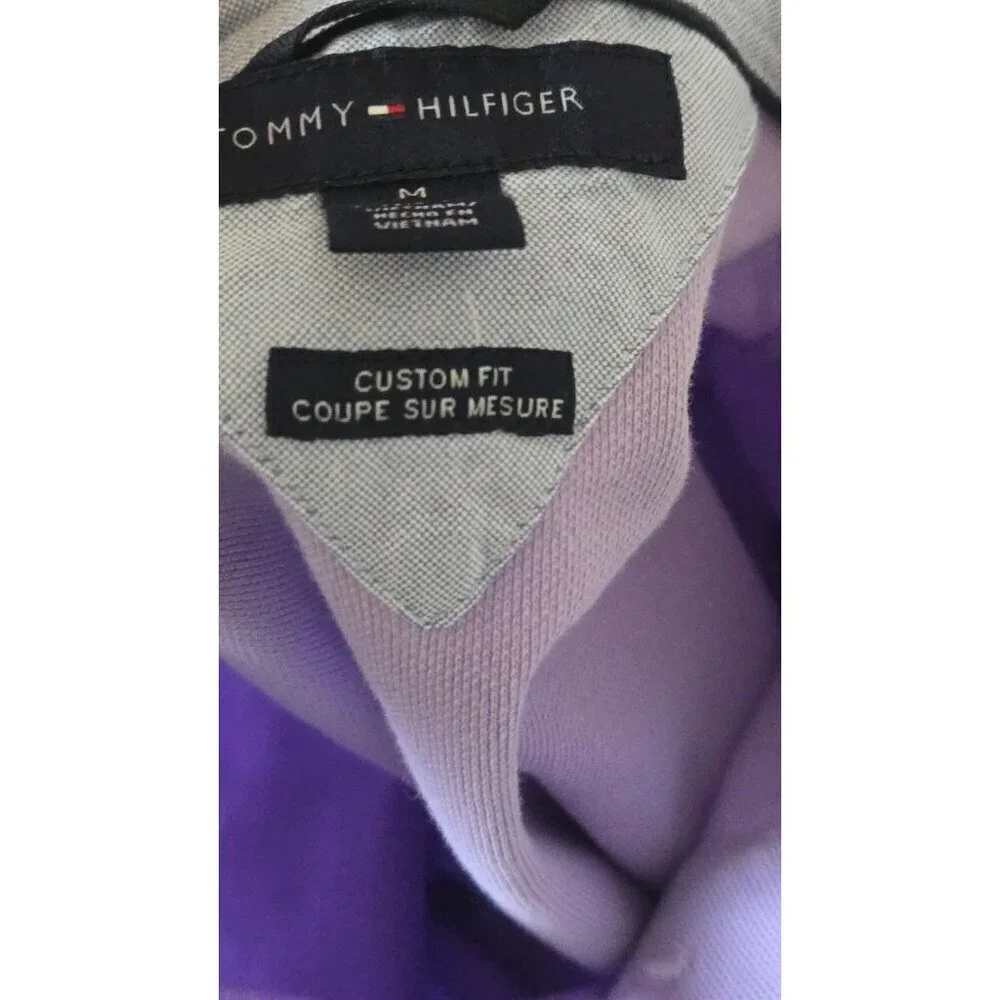 Tommy Hilfiger Polo Shirt Men's Custom Fit light purple Knit Casual size M - Picture 5 of 7